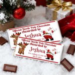 Personalized Santa Claus Deer Christmas Bar Wrapper with Name Christmas Chocolate Packaging Gift for Family Kids