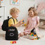 Sac à Dos en Velours Côtelé Personnalisé avec Motif Fleurs Arc-en-Ciel et Nom Brodés Cadeau d'Anniversaire Rentrée Scolaire pour Tout-Petit Enfant