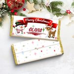 Personalized Santa Claus Deer Christmas Bar Wrapper with Name Christmas Chocolate Packaging Gift for Family Kids