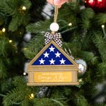 Personalised Folded Flag Handcrafted Military Memorial Ornament with Text Christmas Tree Home Decor Retirement Gift for Military Family Veteran