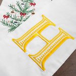 Personalised Christmas Tree Monogram 100% Cotton Wreath Sash with Embroidered Initial Home Decor Christmas Gift for Family Friends