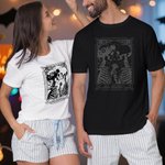 T-shirt et Sweat à Capuche Personnalisé avec Motif Crâne de Tarot et Texte Style Gothique Cadeau Fête d’Halloween pour Famille et Amis