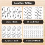 Personalisiertes Abziehtattoo im Unendlichzeichen-Design mit Geburtsblumen und Zwei Namen Hochzeit Party Zubehör Geschenk für Paare Freunde