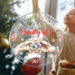 Personalizado Nuestra 1 ª Navidad como una familia en forma de corazón Tomados de la mano ornamento de acrílico con el nombre del árbol de Navidad Decoración Regalo para la familia recién nacidos