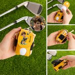 Personalized Multicolour PU Leather Golf Ball Bag Tee Holder with Name and Photo Sport Accessories Birthday Gift for Golf Lover Friend