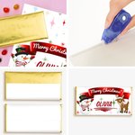 Personalized Santa Claus Deer Christmas Bar Wrapper with Name Christmas Chocolate Packaging Gift for Family Kids