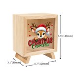 Personalized  Christmas Santa Hat Cute Animal  Wood Clear Money Box Piggy Bank with Name Desk Decor Christmas Gift for Kids