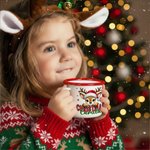 Personalised Christmas Santa Hat Cute Animal 11 oz Multicolour Enamel Mug with Name Christmas Gift for Kids