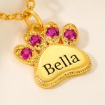 Henkilökohtainen Birthstone Pet Paw Print rannekoru kaiverrettu nimi hieno korut syntymäpäivä joululahja lemmikkieläinten rakastajaan