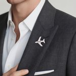 Personalized Airplane Lapel Brooch Pin with Engraved Name Birthday Christmas Gift for Pilots Stewardesses Flight Attendants