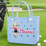 Personalized Cute Cartoon Golf Character Name Acrylic Bag Charm Accessories for Bogg Beach Party Vacation Birthday Gift for Golf Players