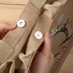 Henkilökohtainen Holly Santa Hat Initial Jute Kangaskassi nimi päivittäiseen käyttöön joululahja perheelle ystävät