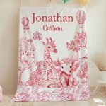 Personalizzato Mluticolor floreale Leopardo Giraffa Elefante Morbido Coperta con Nome e Cognome Cameretta Baby Shower Regalo per Ragazzi Ragazze