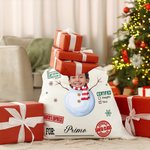 Personalised Special Delivery North Pole Santa Claus Canvas Drawstring Gift Bag with Name and Photo Christmas Gift for Friends Family