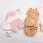 Personalisiertes Niedliches Bär Einstellbares Baby Pucktuch Ultra-Weicher Schlafscak mit Namen Babyparty Geschenk für Neugeborene
