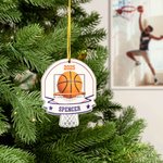 Henkilökohtainen koripallo akryyli roikkuu koriste nimi ja vuosi puu koristelu joululahja koripallo rakastaja