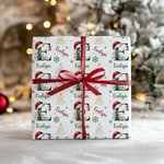 Personalized Christmas Theme Initial Word Cloud Wrapping Paper with Name Christmas Gift for Family Friends
