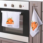 Personalized Preppy Pumpkin Initial Highly Absorbent Soft Waffle Tea Towel with Name Halloween Thanksgiving Gift for Cooking Enthusiast Family