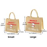 Personalised Merry Christmas Snowman Elk Large Jute Tote Bag with Name Daily Use Christmas Gift for Kids Family Friends