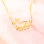 Personalized Cute Rabbit Necklace with Name Rabbit Jewelry Birthday Gift for Women Girls Animal Lovers