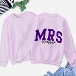 Personalizada Señora Multicolor Sudadera Suave Sudadera con Capucha con Apellido Ducha Nupcial Luna de Miel Regalo para Novia