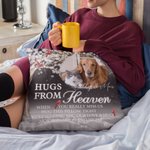 Personlig En kram från himlen Foto kardinal fågel Mjuk kasta kuddeöverdrag med text och namn heminredning minnesmärke sympati gåva för familj vän