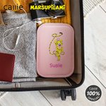 Marsupilami de cola larga personalizado Joyero de piel de PU con nombre y espejo LED ajustable Regalo de cumpleaños para niñas | Callie × Marsupilami