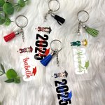 Henkilökohtainen Grad Cap sarjakuvahahmo Tupsu akryyli avaimenperä nimi ja vuosi Valmistuminen lahja valmistuneille koulutoverit