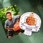 Henkilökohtainen koripallo akryyli roikkuu koriste nimi ja vuosi puu koristelu joululahja koripallo rakastaja