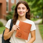 Personalizada de estilo cómico de caracteres A5 PU cubierta de cuero portátil con bolsillo de almacenamiento y el nombre de regalo para los estudiantes Colegas