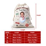 Personalized Special Delivery North Pole Santa Claus Canvas Drawstring Gift Bag with Name and Photo Christmas Gift for Friends Family