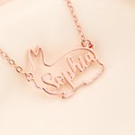 Personalized Cute Rabbit Necklace with Name Rabbit Jewelry Birthday Gift for Women Girls Animal Lovers