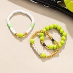 Personalised Tennis Ball Silicone Beaded Bracelet with Name Team Spirit Wear Game Day Birthday Gift for Cheerleader Tennis Enthusiast