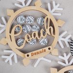 Personalized Volleyball Bow Snowflake Wooden 3D Shake Ornament with 6-14 Names Christmas Tree Decor End of Season Team Day Gift for Coach Athlete