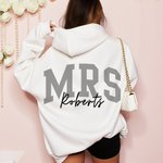 Personalizada Señora Multicolor Sudadera Suave Sudadera con Capucha con Apellido Ducha Nupcial Luna de Miel Regalo para Novia