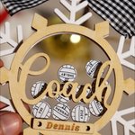 Personalized Volleyball Bow Snowflake Wooden 3D Shake Ornament with 6-14 Names Christmas Tree Decor End of Season Team Day Gift for Coach Athlete