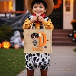 Henkilökohtainen Halloween 3D sarjakuvahahmo Juutti Kangaskassi alkuperäisen ja nimi Karkki tai Treat Halloween puolue lahja pojille tytöille