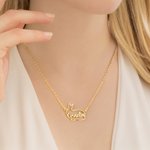 Personalized Cute Rabbit Necklace with Name Rabbit Jewelry Birthday Gift for Women Girls Animal Lovers