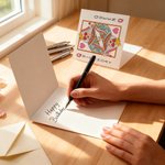 Personalised Poker Queen of  Red Heart Greeting Card with Name Birthday Gift for Women Friends