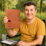 Personalizada de estilo cómico de caracteres A5 PU cubierta de cuero portátil con bolsillo de almacenamiento y el nombre de regalo para los estudiantes Colegas