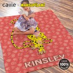 Personalized Cute Tail-Bouncing Marsupilami Soft Throw Blanket with Name Home Decor Birthday Christmas Gift for Kids | Callie × Marsupilami®