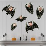 Personalized Face Photo Vampire Family Realistic Hanging Bat with String Home Garden Decoration Party Halloween Gift for Family