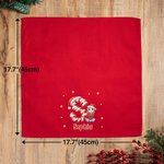 Personalizzato Cappello di Babbo Natale iniziale personaggio dei cartoni animati rosso 100% cotone Tovagliolo riutilizzabile con nome Decorazione da tavolo Regalo di Natale per amico di famiglia