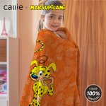 Personalized Cute Tail-Bouncing Marsupilami Soft Throw Blanket with Name Home Decor Birthday Christmas Gift for Kids | Callie × Marsupilami®
