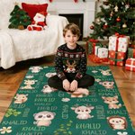 Personalized Multicolor Cute Forest Animal Soft Throw Blanket with Name Children's Day Christmas Gift for Boys Girls