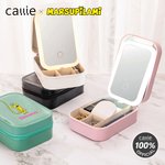 Marsupilami de cola larga personalizado Joyero de piel de PU con nombre y espejo LED ajustable Regalo de cumpleaños para niñas | Callie × Marsupilami