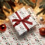 Personalized Christmas Theme Initial Word Cloud Wrapping Paper with Name Christmas Gift for Family Friends