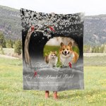 Personalized Cardinal Birds Hug From Heaven Soft Throw Blanket with Photo and Name Memorial Sympathy Gift for Family Friend