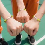 Personalised Tennis Ball Silicone Beaded Bracelet with Name Team Spirit Wear Game Day Birthday Gift for Cheerleader Tennis Enthusiast