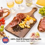 Personalized Flower Highland Cow Reversible Cheese Charcuterie Cutting Board with Grip Made in USA Housewarming Birthday Gift for Highland Cow Lovers